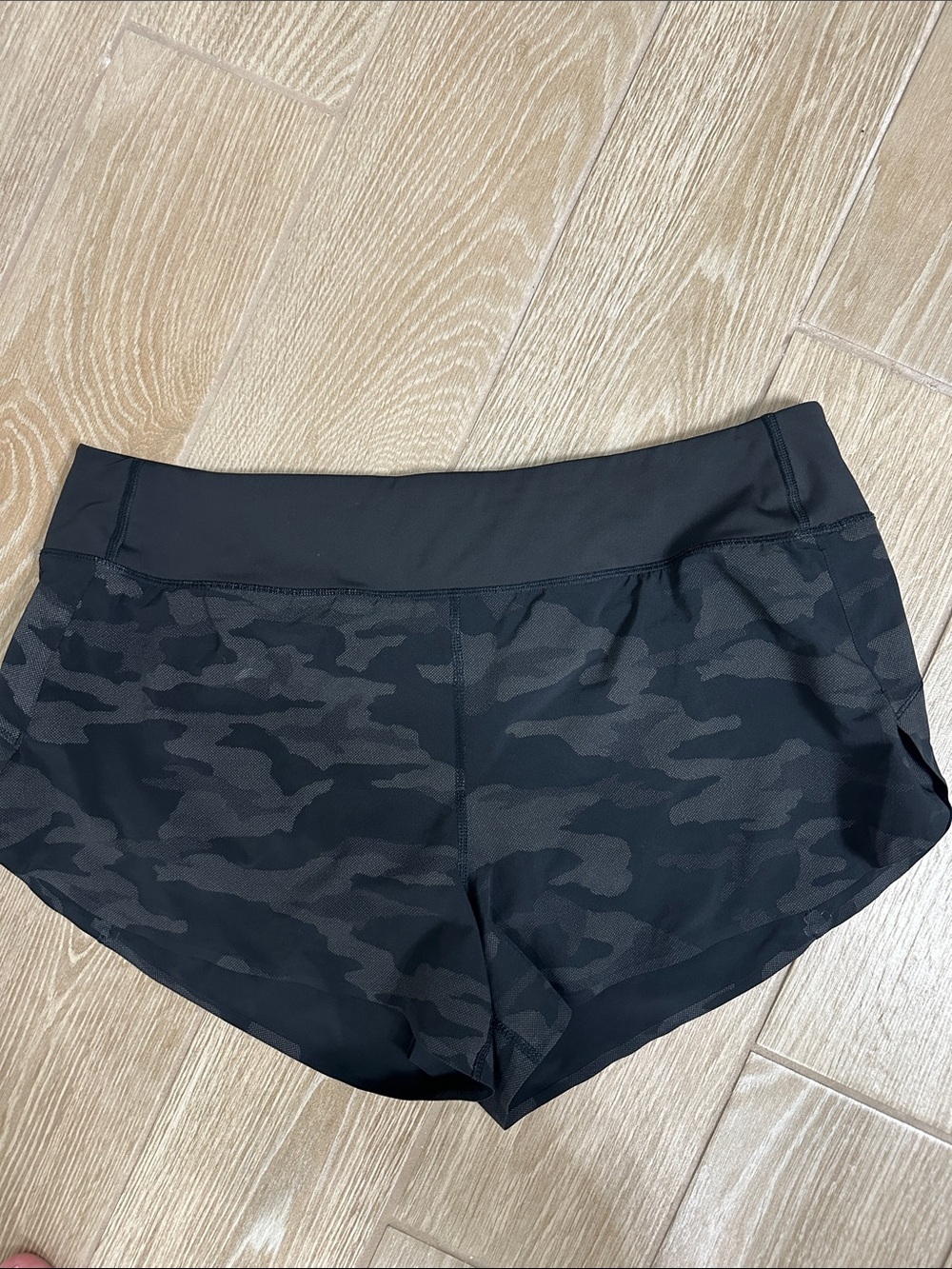 Athleta Run With It Reflective Printed Camo Shorts